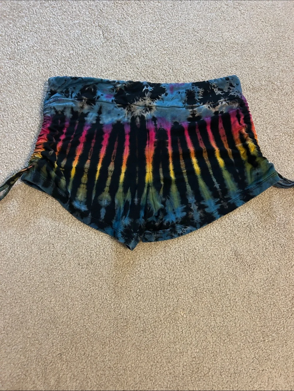 KathMandy imports, tie-dye mini shorts
